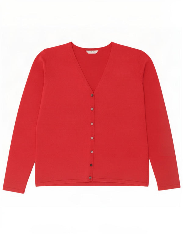 Marks & Spencer Womens Crop Cardigan Sweater UK 14 Large Pink Viscose