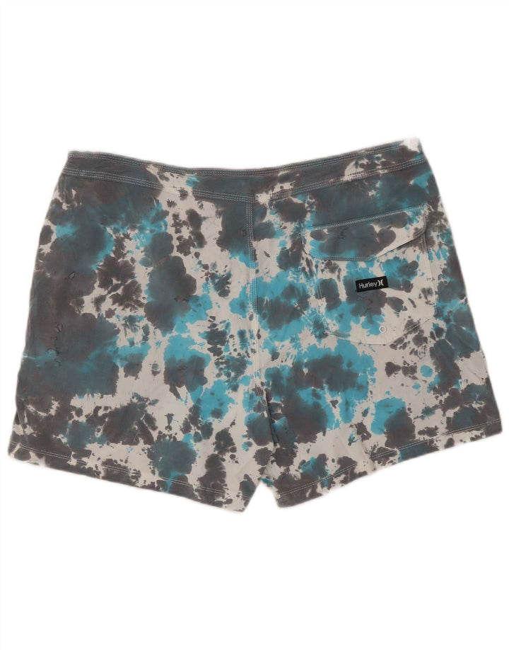 Pantaloni scurți de înot Hurley pentru bărbați, XL, gri, din poliester Tie Dye