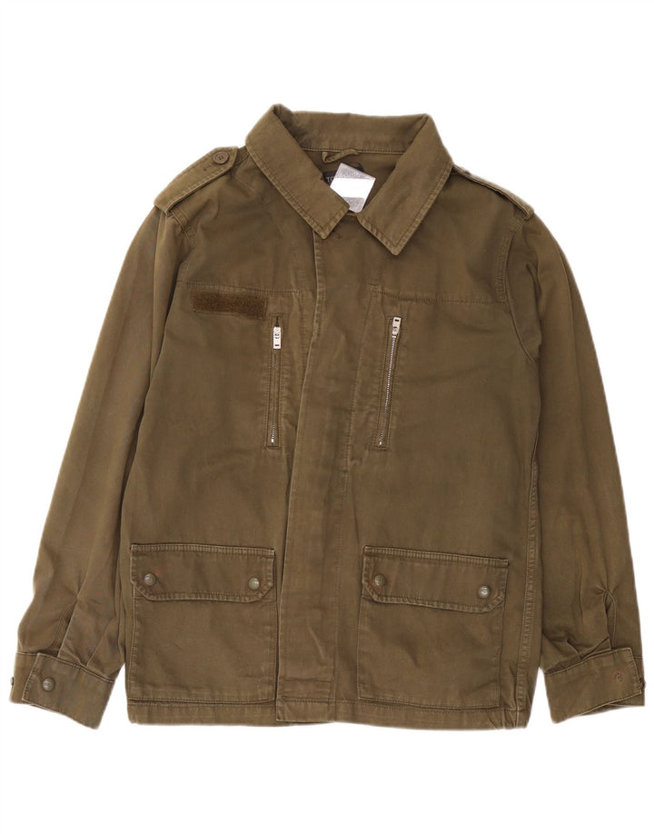 TOPSHOP Jachetă militară supradimensionată pentru femei UK 10 mic bumbac kaki