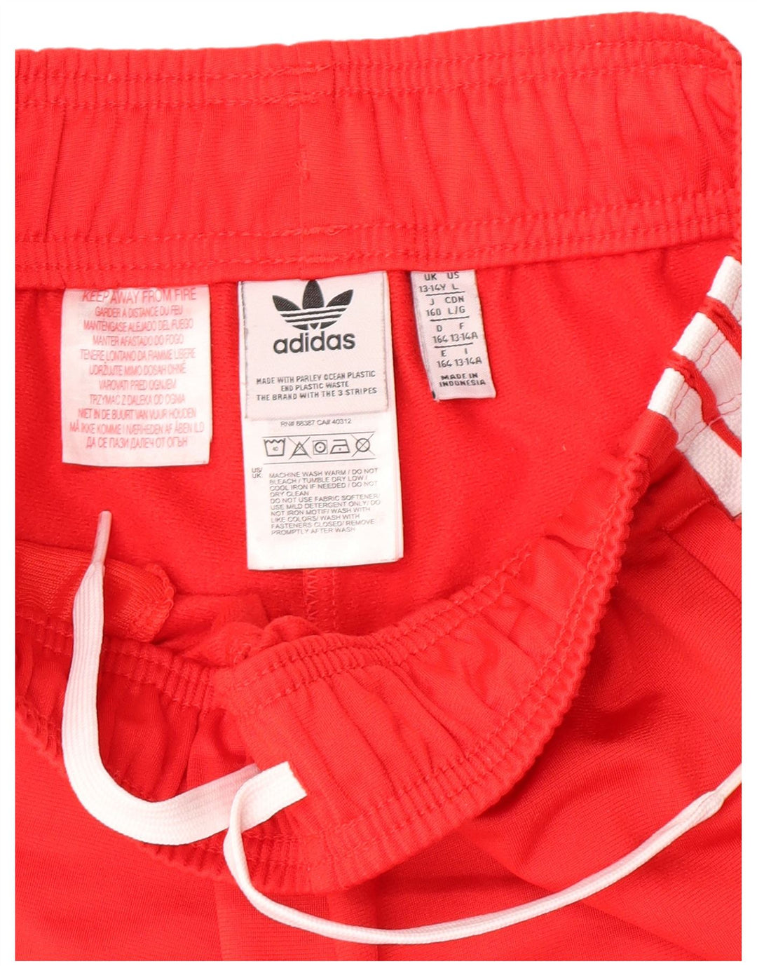 Adidas Băieți Pantaloni Trening Pantaloni Joggeri 13-14 Ani Poliester Roșu