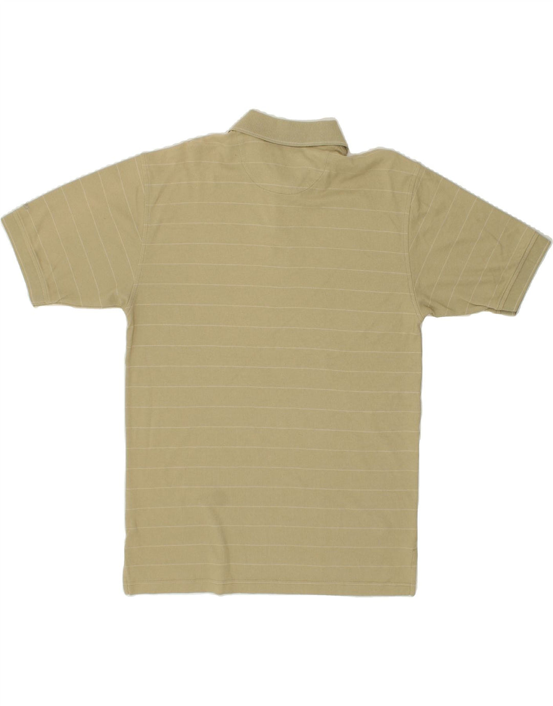 IZOD Mens Polo Shirt Small Beige Striped Cotton Vintage Izod and Second-Hand Izod from Messina Hembry 