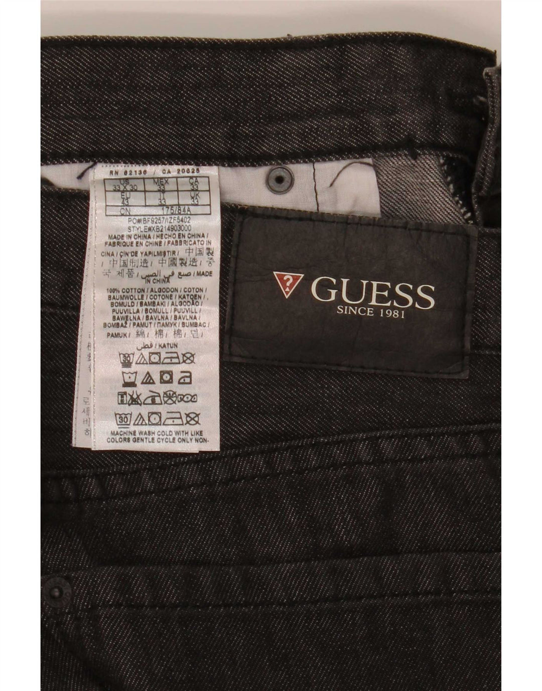 Guess Blugi drepti pentru bărbați W33 L30 bumbac gri