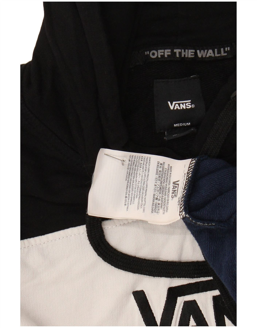 Pulover VANS pentru bărbați cu glugă grafică, mediu multicolor, bumbac color bloc