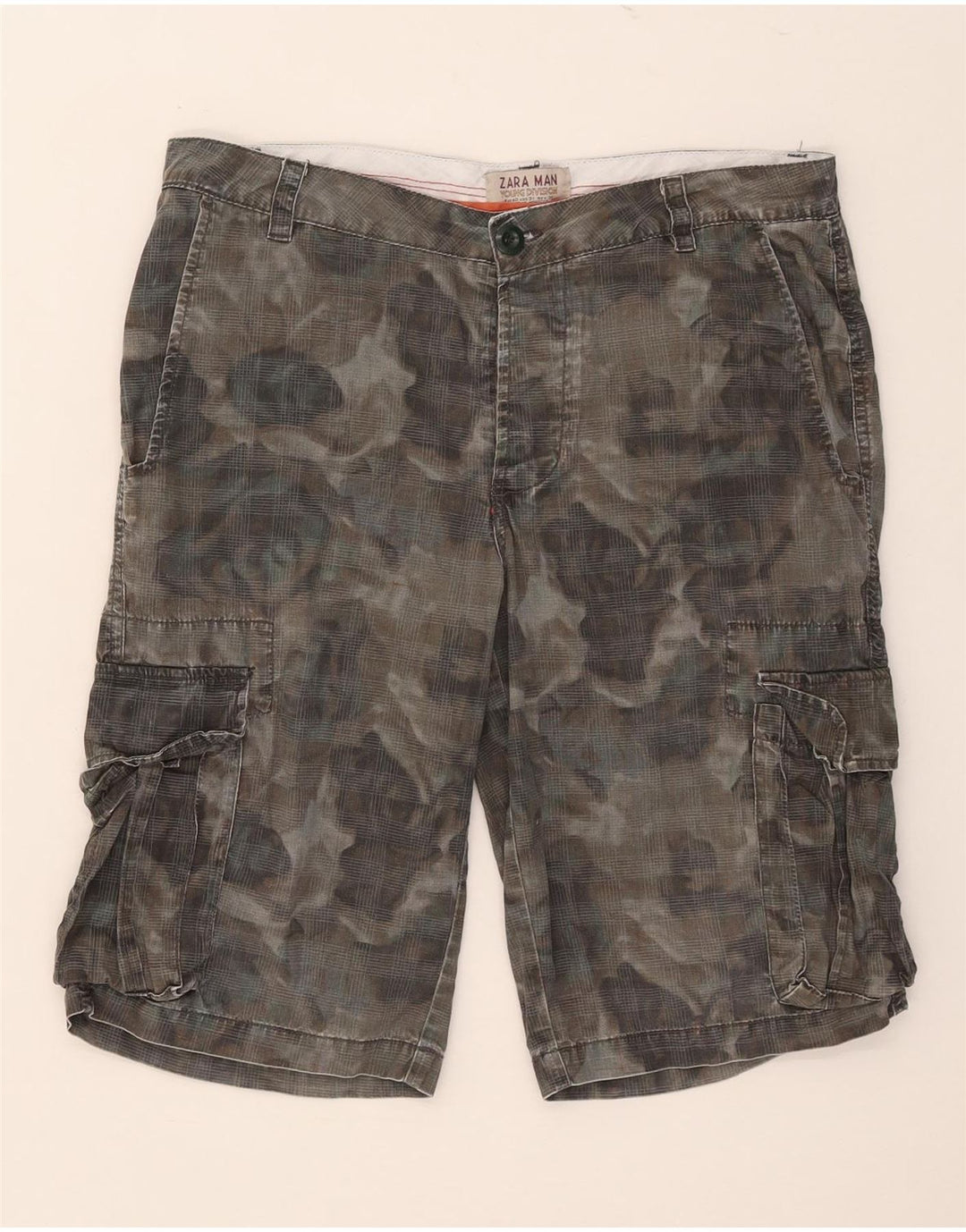 Pantaloni scurți cargo pentru bărbați Zara EU 40 Medium W31 Kaki Bumbac