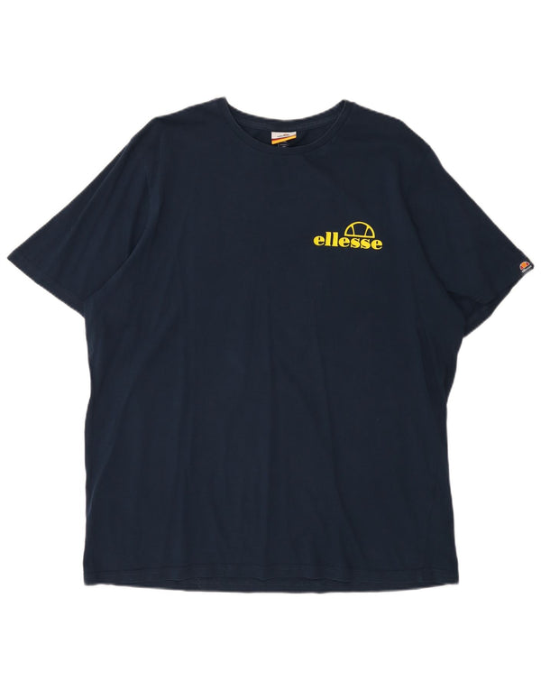Tricou grafic ELLESSE pentru bărbați Top 2XL bumbac bleumarin