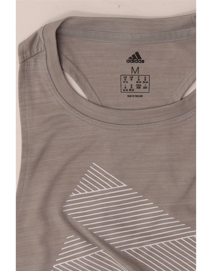 Vesta grafică pentru femei Adidas UK 12/14 Gri mediu