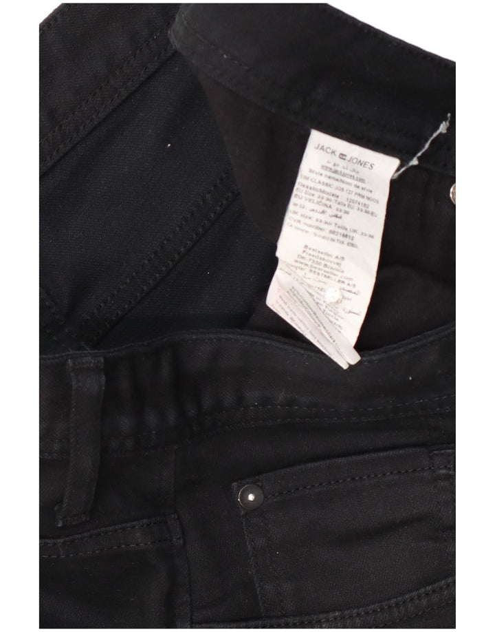 Blugi slim pentru bărbați Jack & Jones W33 L30 bumbac negru