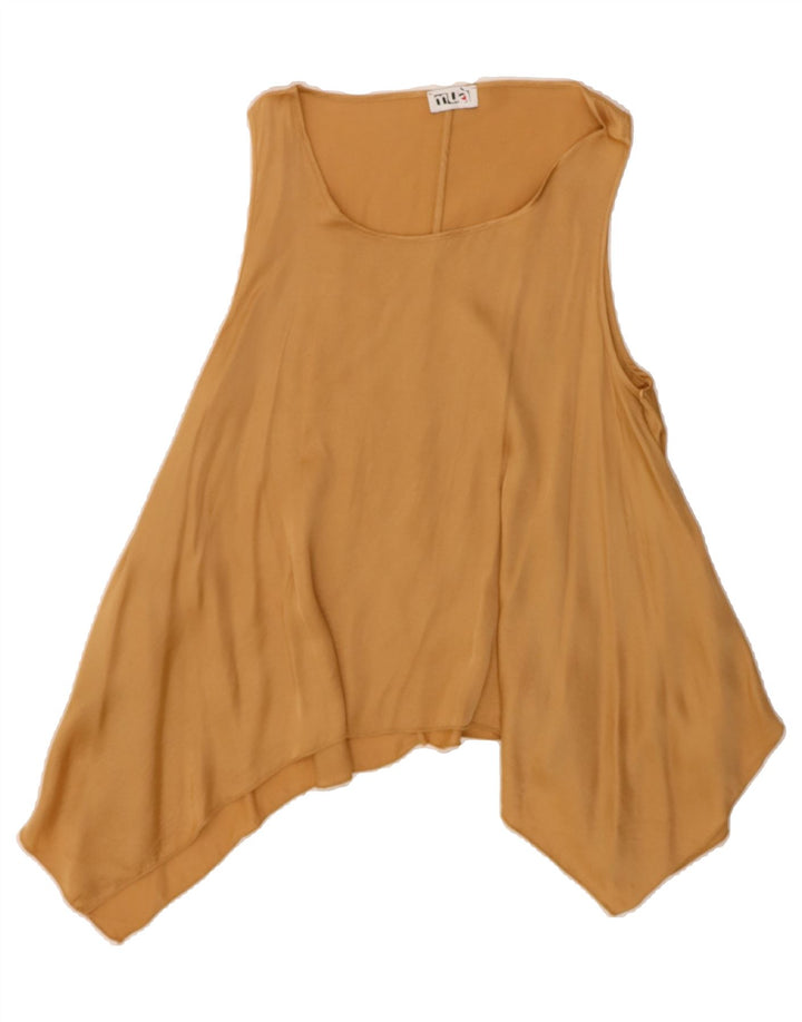 MUA Womens Asymmetric Sleeveless Blouse Top UK 12 Medium Beige Viscose Vintage Mua and Second-Hand Mua from Messina Hembry 