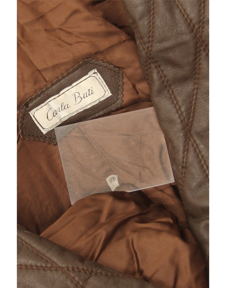 Jachetă de piele supradimensionată pentru femei Carla Buti IT 46 Maro mare
