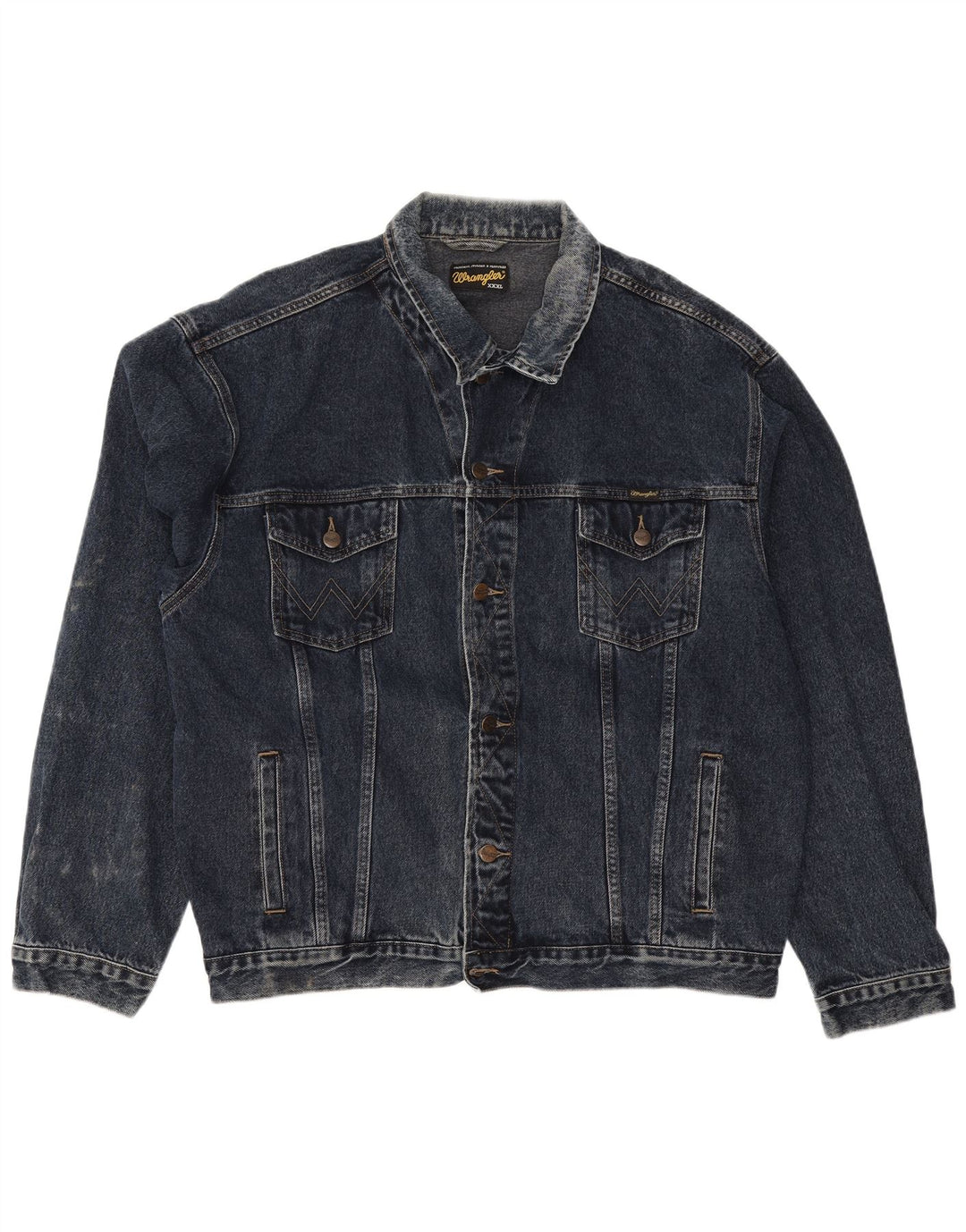 Jachetă de blugi pentru bărbați Wrangler UK 46 3XL, albastru bleumarin din bumbac clasic