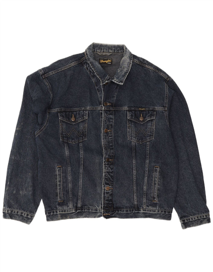 Jachetă de blugi pentru bărbați Wrangler UK 46 3XL, albastru bleumarin din bumbac clasic