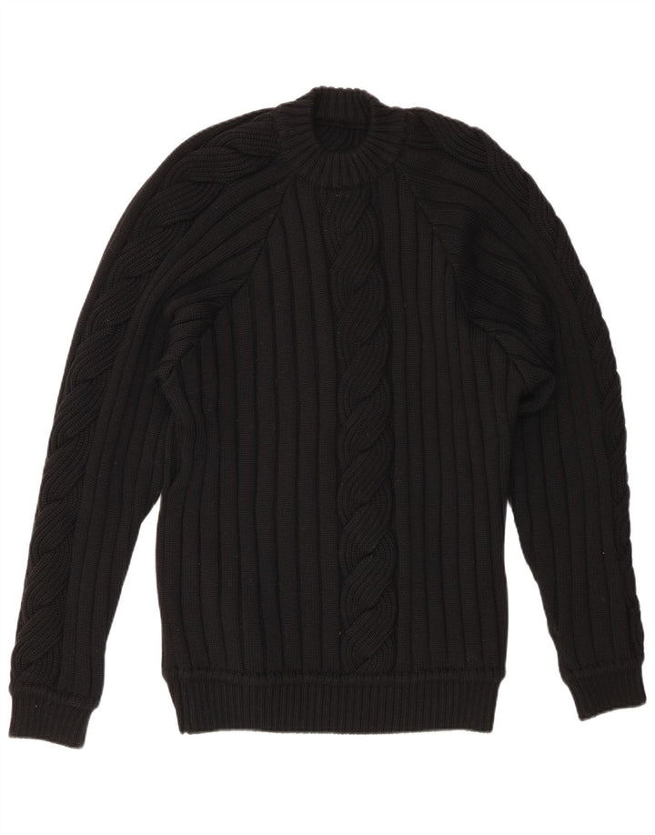 Pulover VINTAGE pentru femei cu decolteu triplu UK 20 2XL Negru