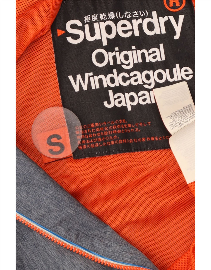 SUPERDRY Womens Windcagoule Oversized Windbreaker Jacket UK 10 Small Grey