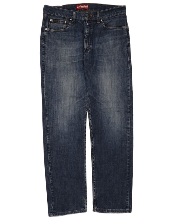 Lee Mens Straight Jeans W34 L32 Navy Blue Cotton