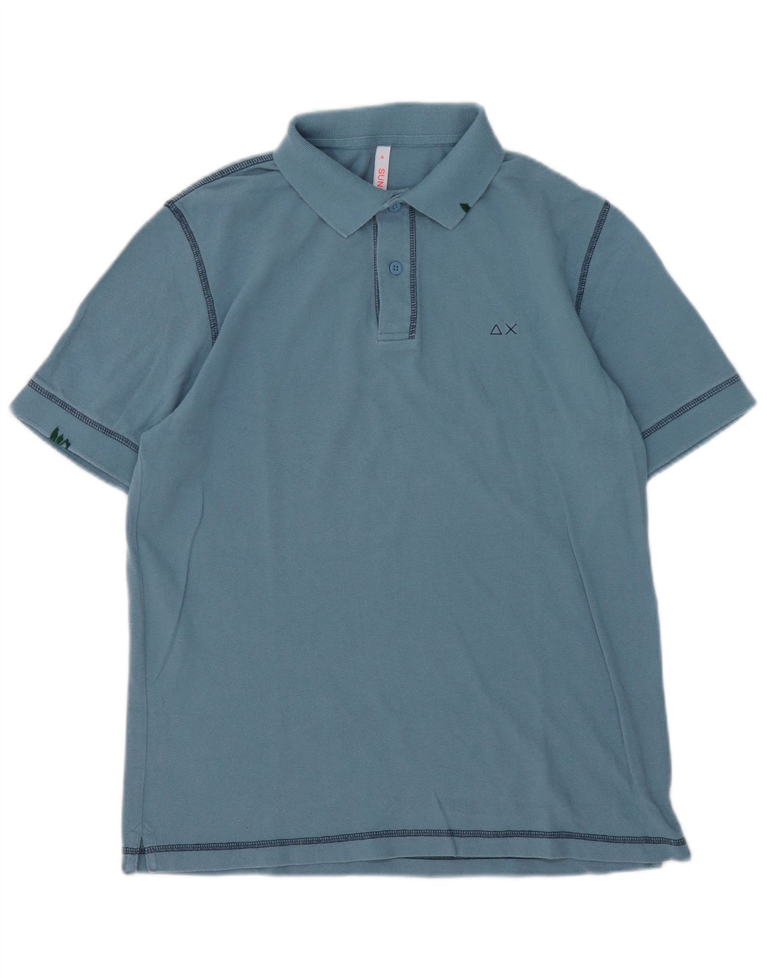 Tricou polo Sun68 pentru bărbați, bumbac albastru mediu