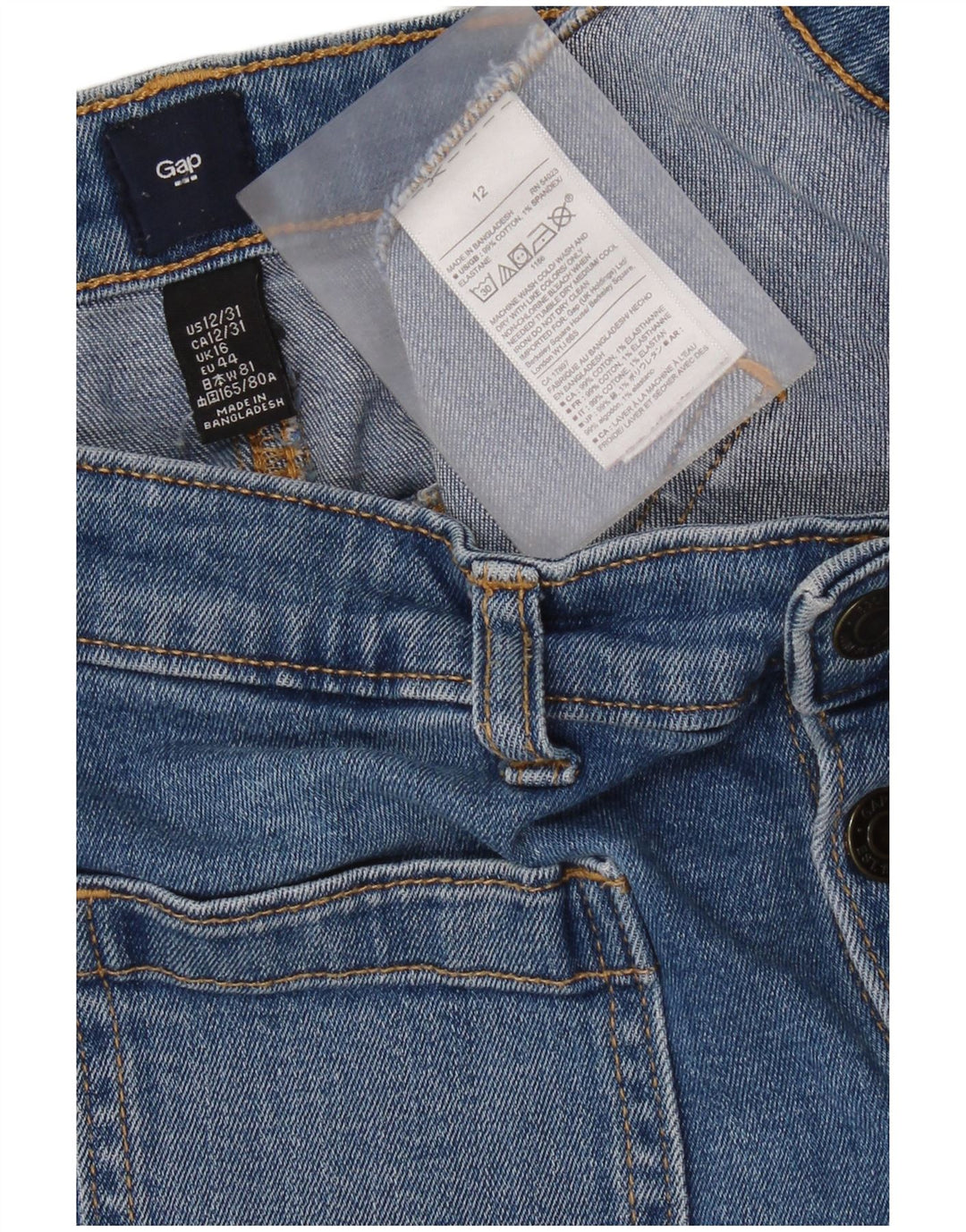 Fusta mini denim pentru femei Gap UK 16 mare W34 bumbac albastru