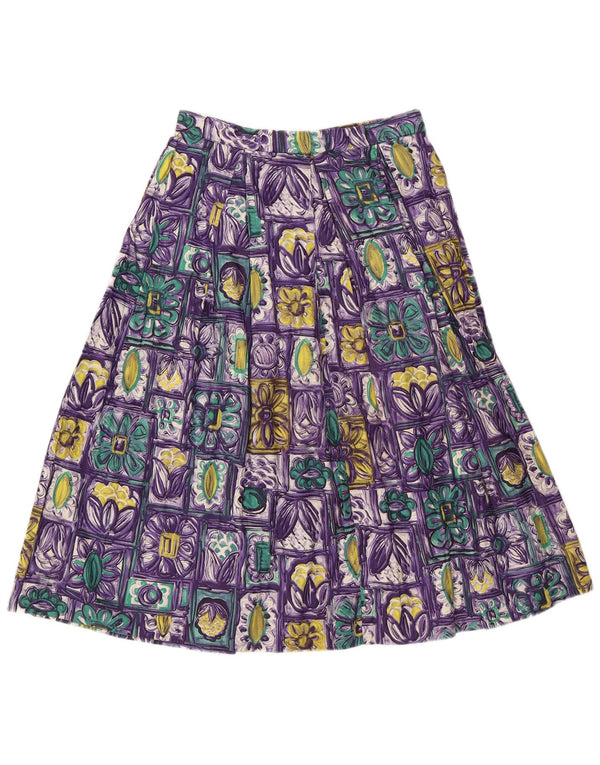Vintage Womens A-Line Skirt W26 Small Purple Floral