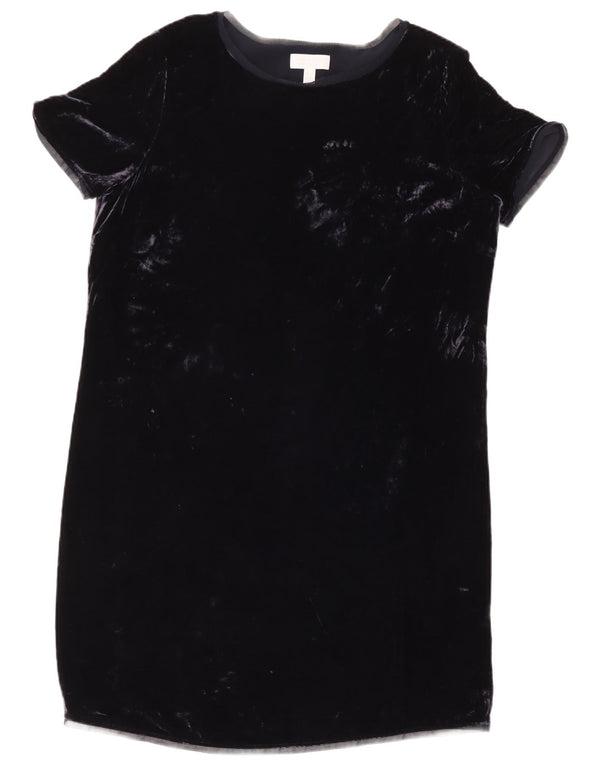 The White Company pentru femei Label Velvet Shift Dress UK 14 mare bleumarin
