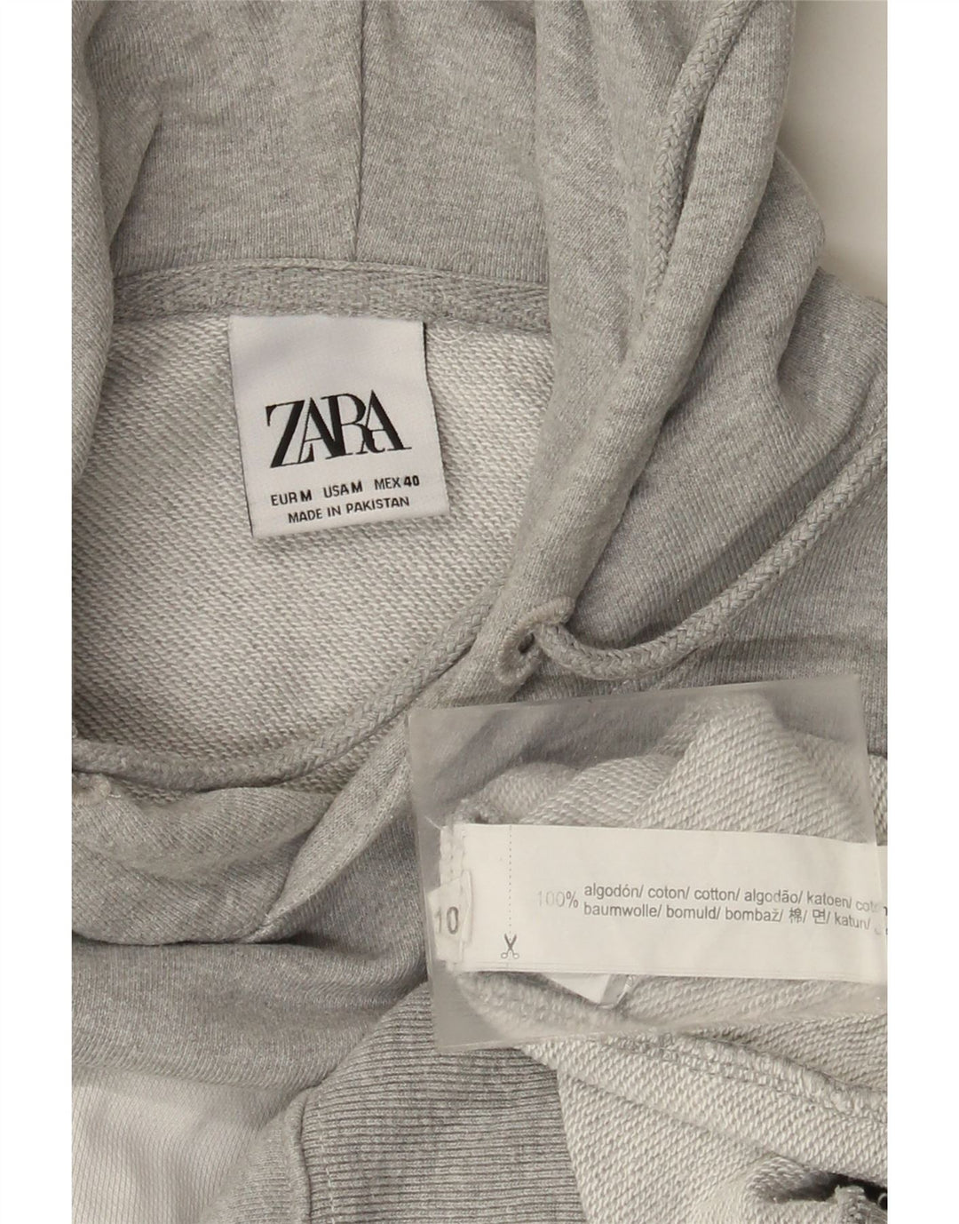 Pulover pentru bărbați Zara, bumbac color bloc, gri mediu