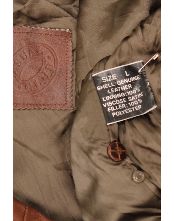 Jachetă de piele vintage pentru bărbați UK 40 mare maro