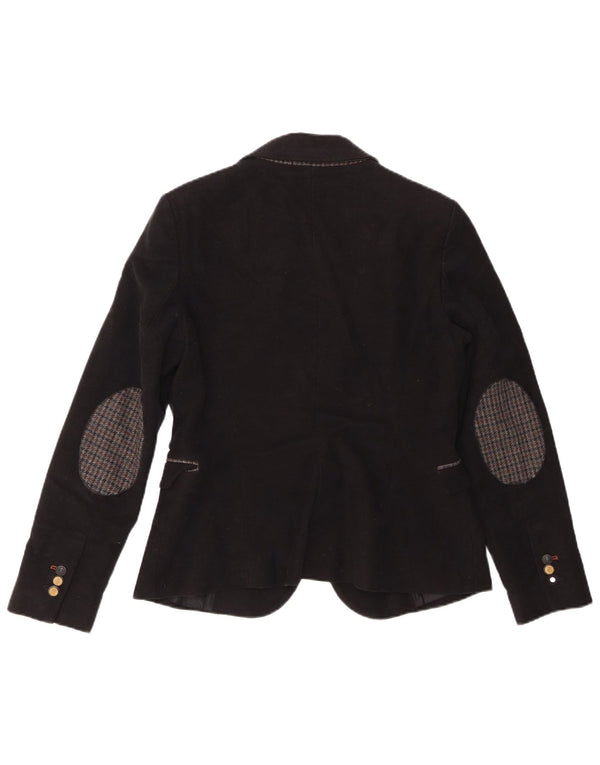 Blazer pentru femei Zara cu 1 nasture UK 14, mare, negru, bumbac