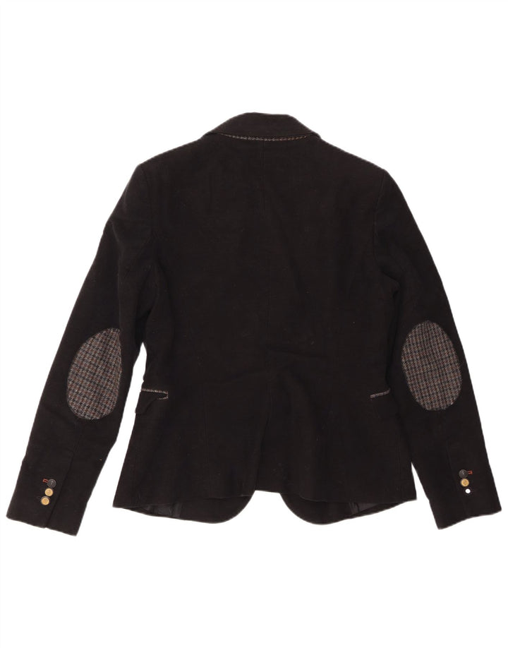 Blazer pentru femei Zara cu 1 nasture UK 14, mare, negru, bumbac
