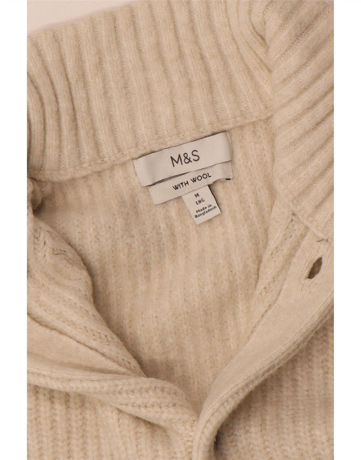 Pulover cardigan pentru bărbați Marks & Spencer, lână, bej mediu