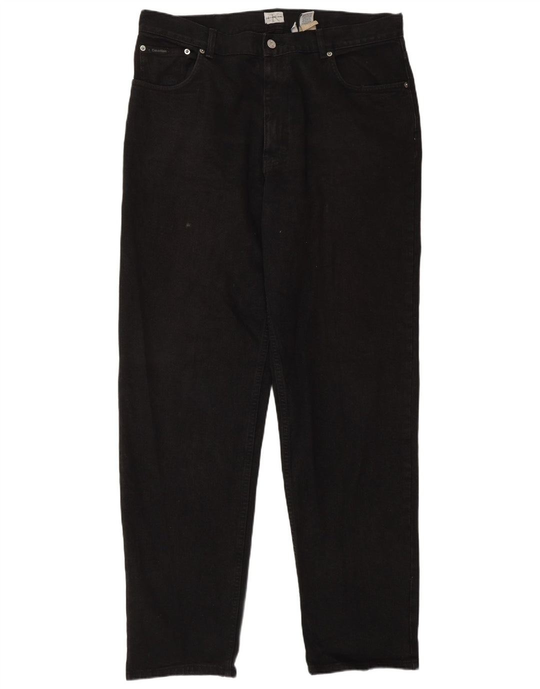 Blugi conici pentru femei CALVIN KLEIN W36 L34 bumbac negru