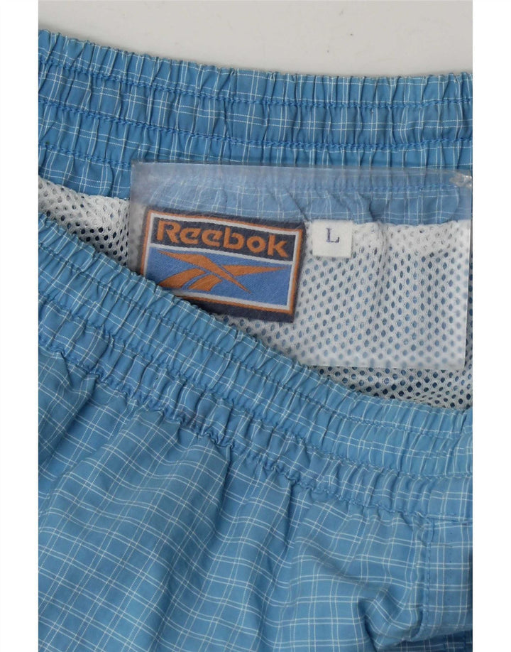 Pantaloni scurți sport Reebok pentru bărbați, cu carouri mari, albastre