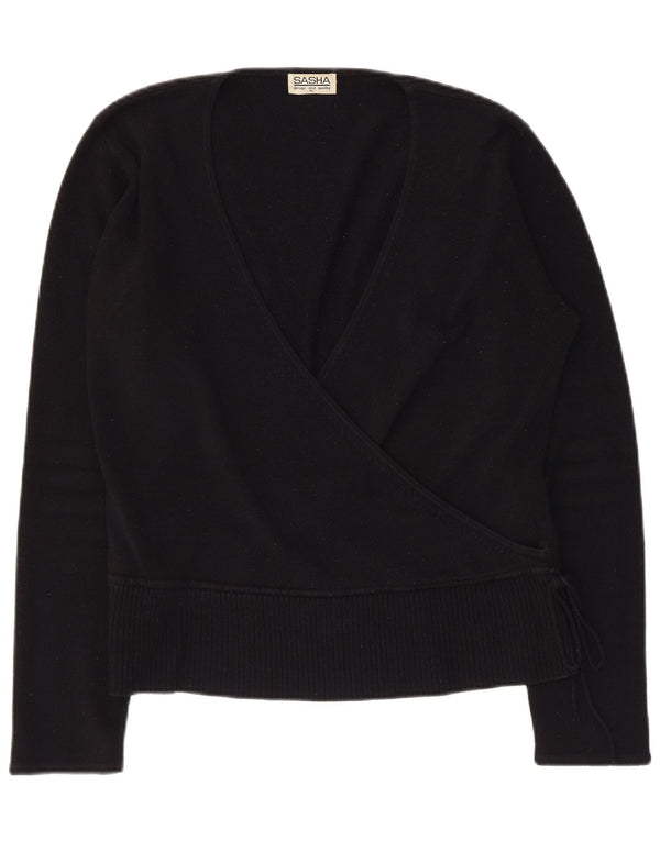 Sasha Pulover cu decolteu în V pentru femei UK 18 XL Acrilic negru