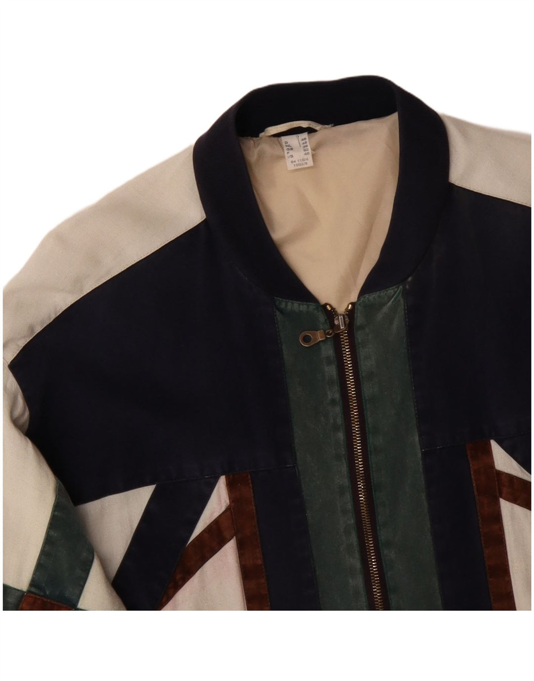 Jachetă Bomber VINTAGE pentru bărbați, cu tăiere lentă, UK 36, mică, alb negru