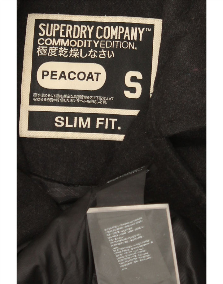 Palton pentru bărbați SUPERDRY slim fit UK 36 Lână neagră mică