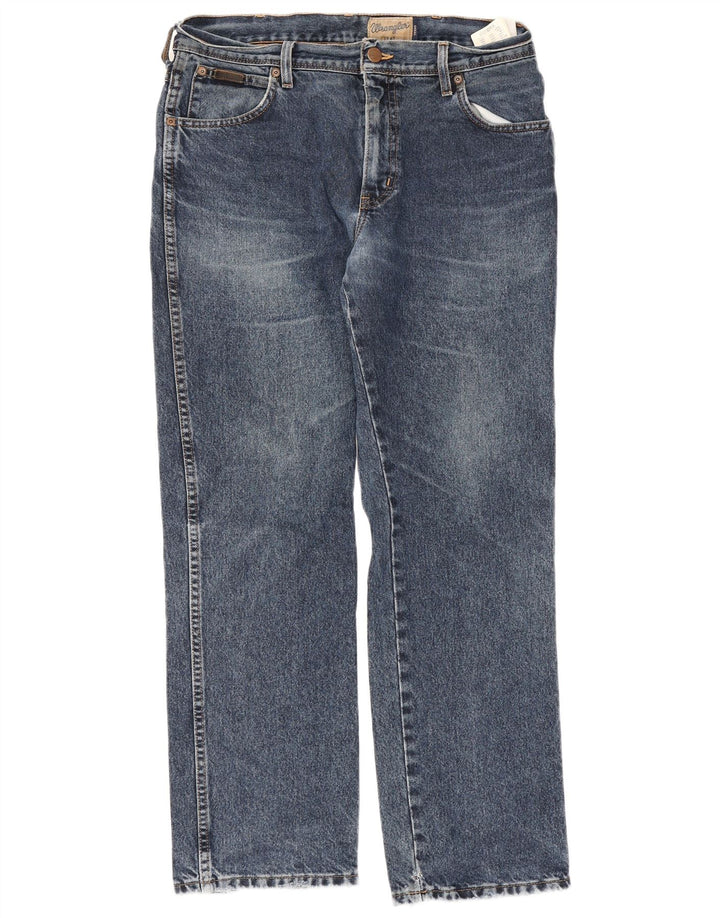 Blugi drepte pentru bărbați Wrangler Texas W34 L30 bumbac albastru