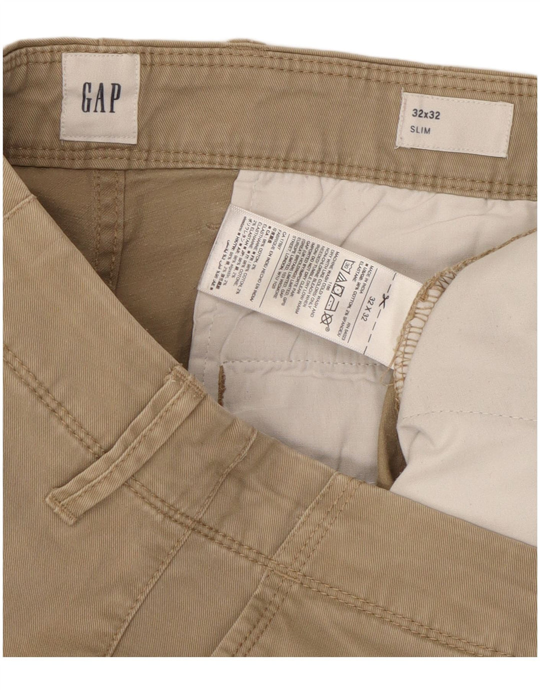 Pantaloni chino subțiri pentru bărbați Gap L32 L32 bumbac bej