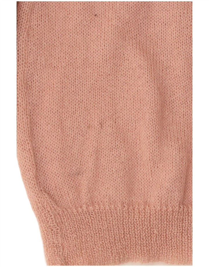 RICAMO A MANO Pulover cardigan pentru femei IT 50 XL Mohair Roz Floral