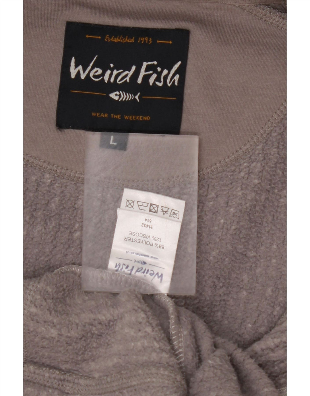 Jachetă fleece pentru bărbați WEIRD FISH UK 40, mare, gri, poliester