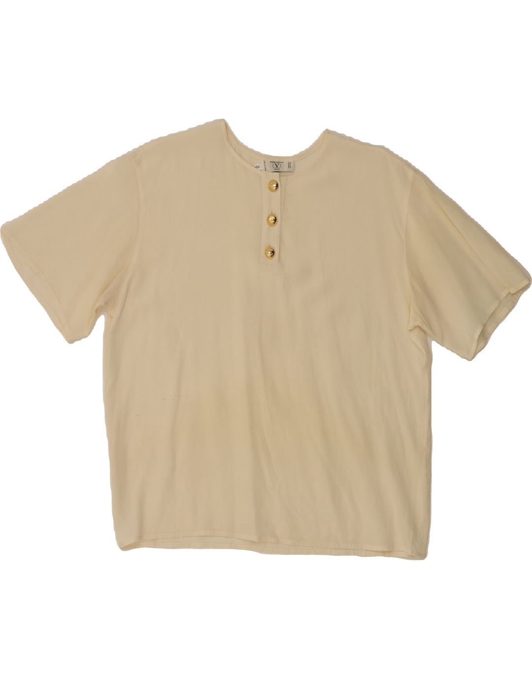 VINTAGE Womens Blouse Top IT 42 Medium Beige Vintage Vintage and Second-Hand Vintage from Messina Hembry 