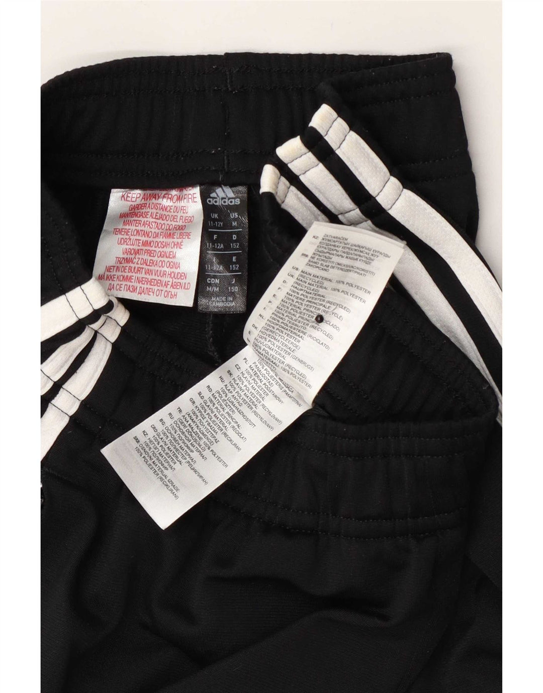 Pantaloni de trening Adidas Climalite pentru baieti 11-12 ani poliester negru
