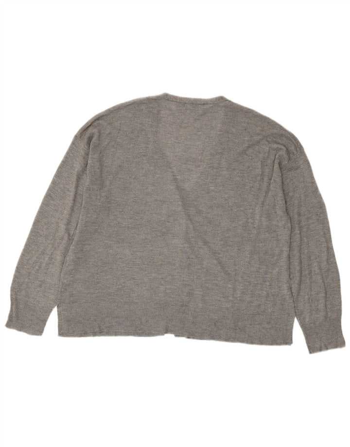 Pulover cardigan pentru femei Zara UK 14 Medium Gri Viscose
