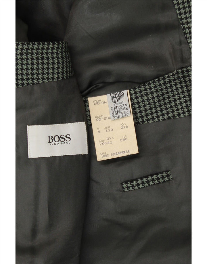 Jachetă blazer pentru bărbați Hugo Boss IT 50, lână nouă, verde mare, cu picior de gală