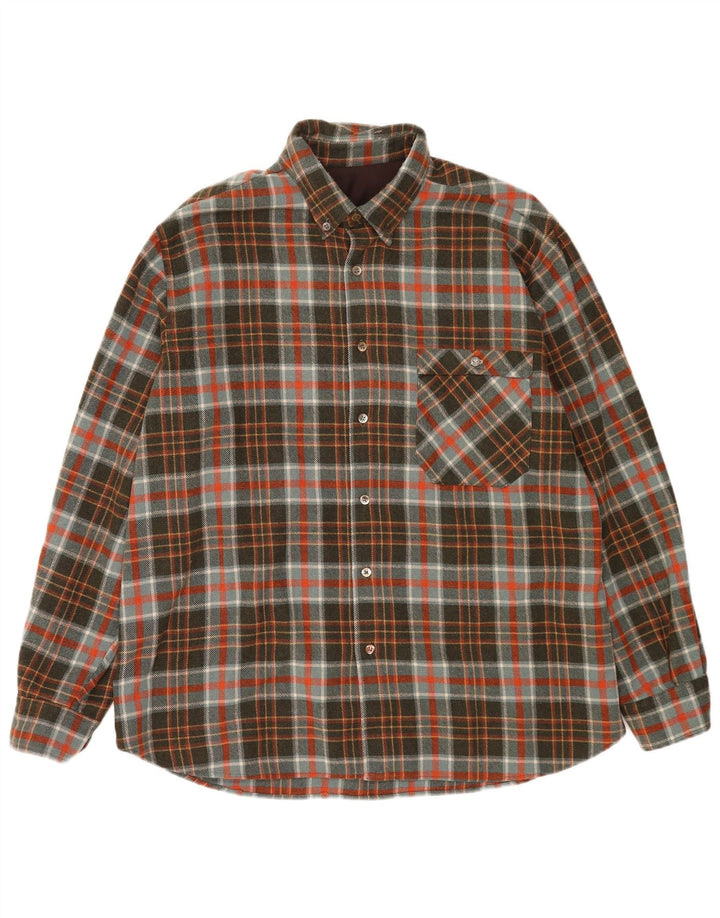 Cămașă Vintage pentru bărbați Lumberjack Flannel XL Kaki Check