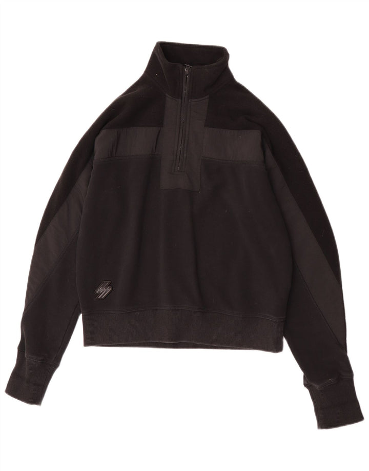 Pulover supradimensionat pentru femei Superdry UK 10, mic, negru, color block