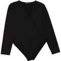 ZARA Womens Long Sleeve Bodysuit UK 14 Large Black Polyamide