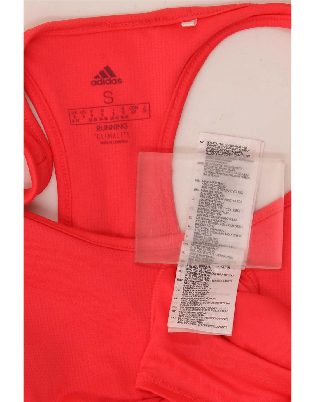 Vest Top Climalite pentru femei Adidas UK 8/10 Poliester roșu mic