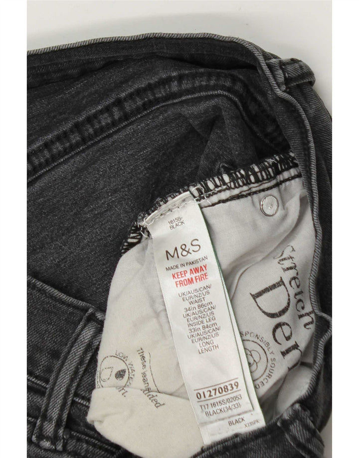 Blugi slim pentru bărbați Marks & Spencer W34 L33 bumbac negru