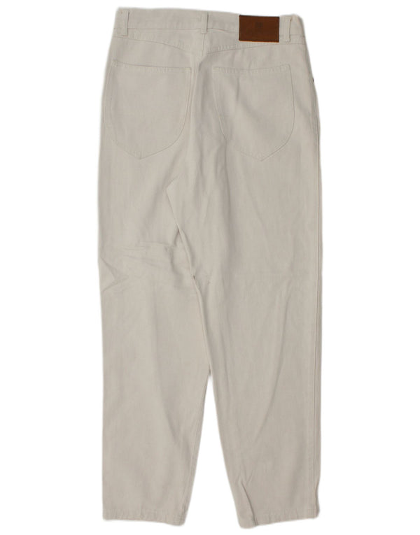 Giesswein Blugi conici cu talie înaltă pentru femei UK 16 Large W30 L30 Bumbac alb