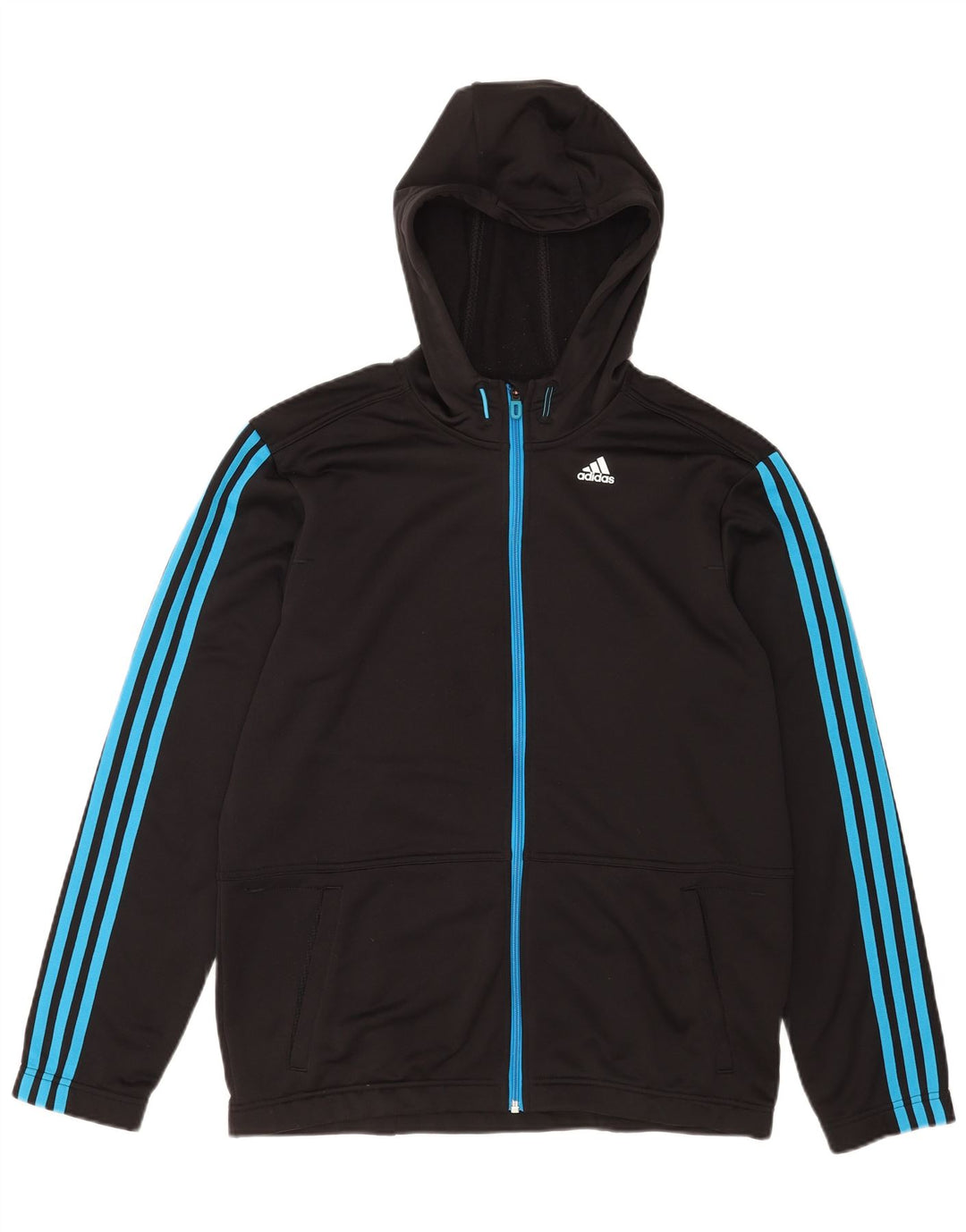 Pulover adidas Climalite pentru bărbați, cu fermoar, poliester mare, negru