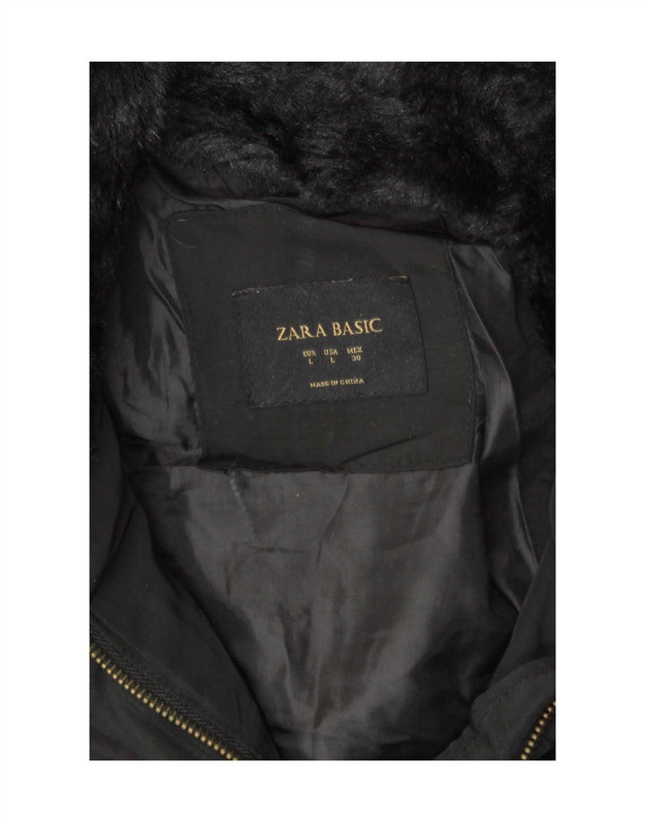 Jachetă căptușită pentru femei Zara UK 14 Large Black