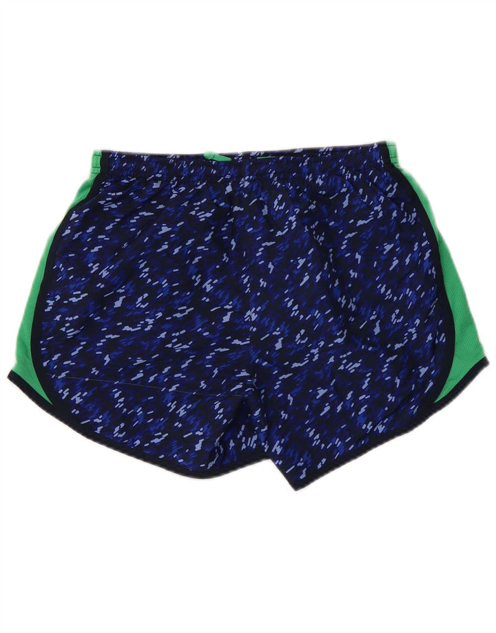 Pantaloni scurti sport NIKE Dri Fit pentru femei UK 18 XL bleumarin poliester color bloc