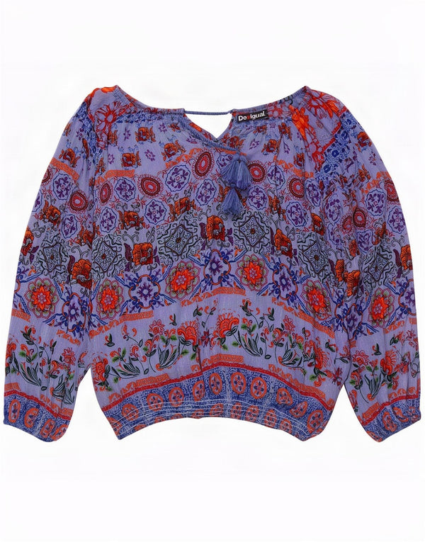 Bluză supradimensionată cu mânecă lungă pentru femei Desigual UK 18 XL Blue Floral